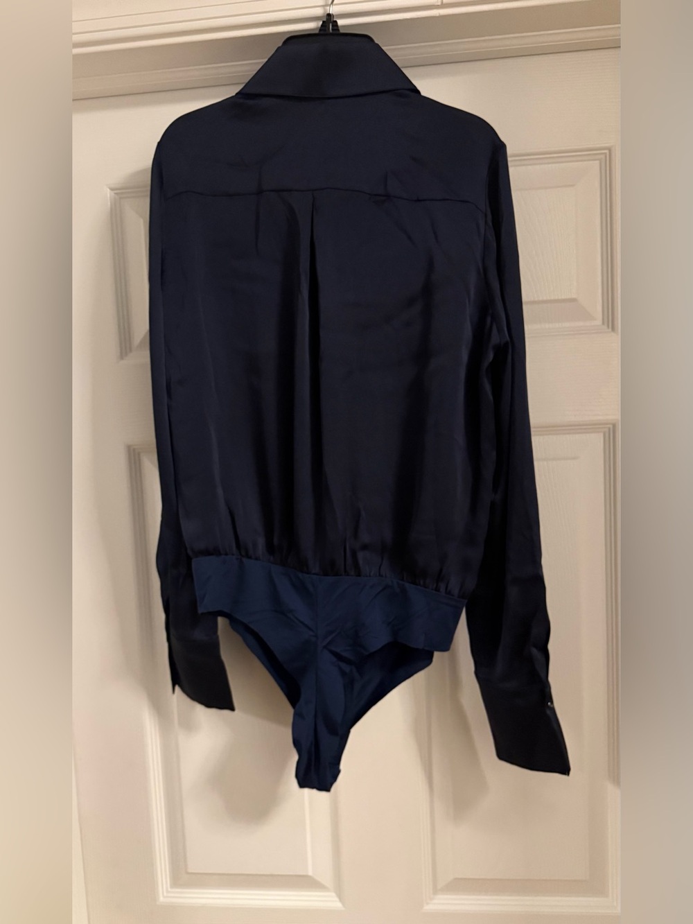 Favorite Daughter Navy Satin Bodysuit Small - Picture 2 of 8